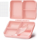 AUVON Daily Pill Organizer Fit with Your Purse or Pocket, Compact Travel Pill Box Case with Slim Folding Design and Long- Lasting Inges to Hold Witamina, Olej rybny, Suplement lub Biżuteria (różowy)