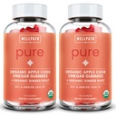 WellPath Pure ACV Gummies (2 opakowania) - Jabłko cydr Ocet z Matką - USDA Organic Gummy z Ginger for Gut Health British 124; Wegan, Non-GMO, 120 Ct