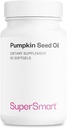 Supersmart - Suplement oleju z nasion dyni 1000mg dziennie (+ witamina E) - Olej z nasion dyni do wzrostu włosów 124; Non-GMO & Gluten Free - 60 Softgels