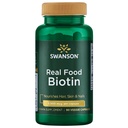 Swanson Real Food Biotin Witamina B- 7 Skóra włosa Nail Metabolizm Zdrowie z Organic Hummingbird Tree Extract Vegan Gluten- Free Gluten- GMO B7 5000 µg 90 Kapsułki Veggie (Kapsułki)