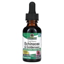 Odpowiedź natury Enchinacea & Goldenseal 124; Wspiera zdrowy system immunologiczny 124; Super skoncentrowany czysty ekstrakt 124; Bez alkoholu, Bez glutenu, Wegan & Kosher Certified 1oz