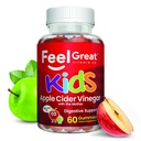 Feel Great Apple Cider Gummies Ocet dla dzieci 124; Bogaty w enzymy i naturalne przeciwutleniacze dla Gut zdrowia 124; Wegan Gummy wspomaga zdrowe odżywcze Wchłanianie 124; 60 Day Supply