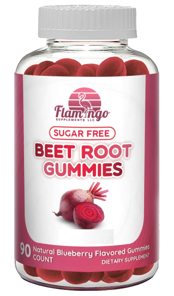 Bezcukrowy tlenek azotu Gummie korzeniowe buraczane - Beet Root Chewables for Athletic Performance, Nitric Oxide Booster, Energy, Blood Flow and Circulation - 90 Beets Root Gummy Chews.