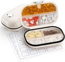 Zannaki Pill Case Przenośny mały tygodniowy Travel Pill Organizator, Cute Moisture Proof Pill Holder for Pocket Purse Bag, Codzienne Mini Pocket Pharmacy Container do witaminy, Olej rybny, Suplement