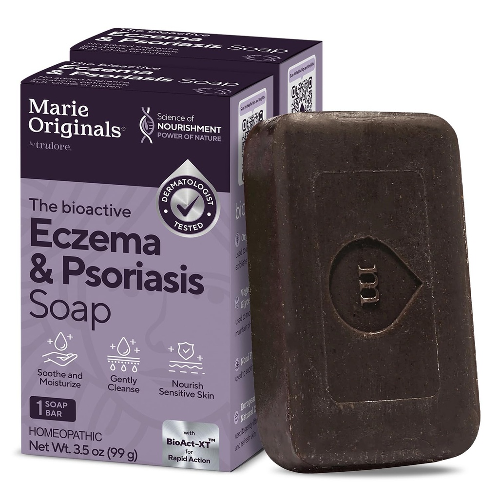 Marie Originals Eczema Face Mydło Body Wash Bar - Wszystkie Naturalna łuszczyca, Leczenie skórne Suchość Swędząca Flaky skóry Relief - Delikatne Detoksykacji, Gojenie, Anty- Itch, Oczyszczanie Skincare (Opakowanie 2)