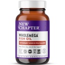 Nowy rozdział Wholemega Fish Oil Supplement - 2000mg na serwowanie, Clinically Proven Wild Alaskan Salmon Oil with Omega-3 + Witamina D3 + Astaksantyna, 120 Softgels