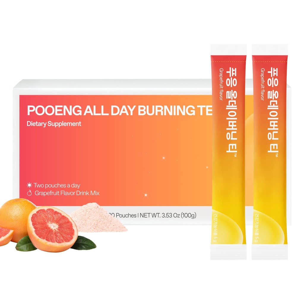 dr.blet All Day Burning Tea - Weight Management Support for Women, Garcinia Cambogia Extract, Korean Slimming Supplement, Grapefruit Flavored, Powder Drink Mix - 20 Pouches