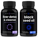 NutraChamps Liver Cleanse Detox i Black Seed Oil Kapsułki