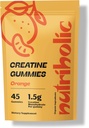 Jednowodzian Gummies dla mężczyzn i kobiet - Łatwy do przetrawienia, Wegan, Gluteny-Free, Non-GMO, 1,5 g Kreatyny per Gummy - 45ct (45 Count, Orange)