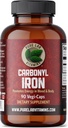 Pure Lab Witaminy Carbonyl Żelazo - 90 Wegan Czapki Unikalne Formulacja Żelazo Metaliczne z VIT C, Superior Biodostępność - Non- Constipting, Wspiera Czerwona Krew Formacja Wykonana w Kanadzie