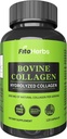 Vegan Bovine Collagen Kapsułki - Potężne suplementy dla mężczyzn i kobiet - Zhydrolizowane Bovine Collagen Peptydes Suplement dla Joint, Nerve & Bone Support - Pasza trawiasta, Non-GMO - 120 Kapsułki
