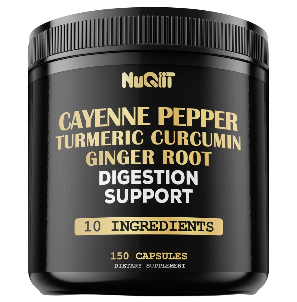 Kapsułki Cayenne Pepper z korzeniem kurkuminy turmerowej, Ginger Root, Berberine HCl & More - Wsparcie układu immunologicznego, trawienie, Joint Health & Heart Health - 150 kapsułki