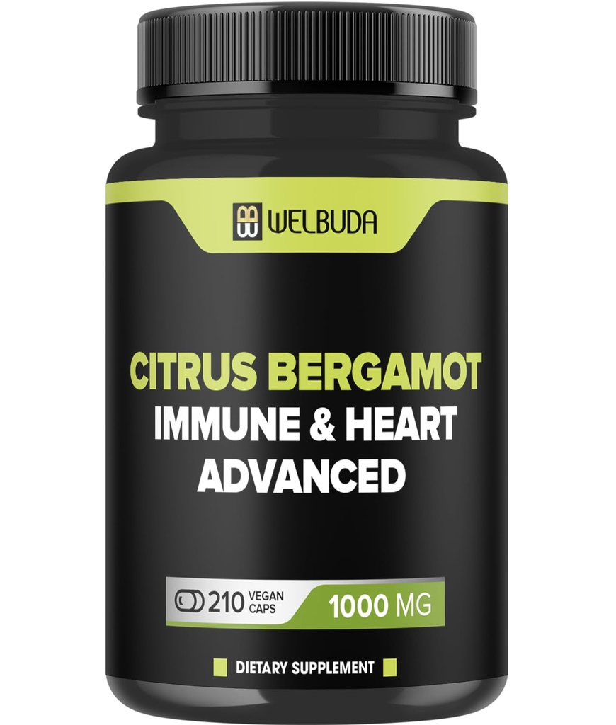 Citrus Bergamot z Olive Leaf, Hawthorn Berry & More - Połączona formuła dla cyrkulacyjnego zdrowia, Funkcja ochronna, Zdrowie skóry - 210 Kapsułki - 105 Dzień