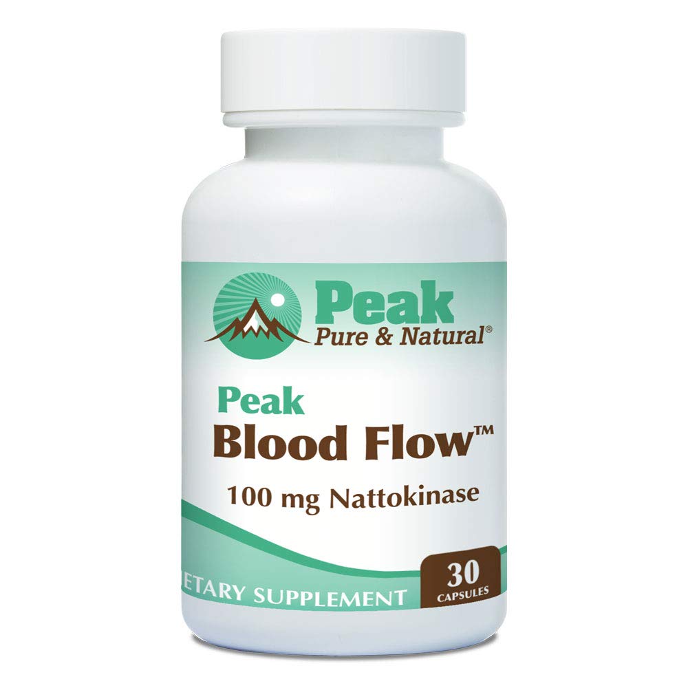 Peak Pure & Natural Peak Blood Flow - Suplement Nattokinazy - Zdrowe suplementy krążeniowe krwi dla dorosłych
