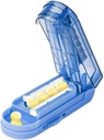 Pigułka Cutter Splitter dla małych i małych pigułek, Regulowany Splitter Tablet dokładnie przecina wiele tabletek na raz. Sharp Blade z Safety Guard. (Klein Blue)
