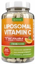 DACHA Naturalna witamina liposomalna C - 1700mg, 200 Kapsułek, System immunologiczny i Kolagen Booster, Wysoka Absorpcja Tłuszcz Rozpuszczalny VIT C, Buforowany, Witaminy skórne, Wegeterian, Wegan