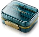 Portable Travel Pill Organizator z 7 Komory - Perfect Weekly Pill Case Waterproof Pill Box for Daily Vitamin and Medicine, Mały pojemnik na pióro do torebki kieszonkowej (niebieski)