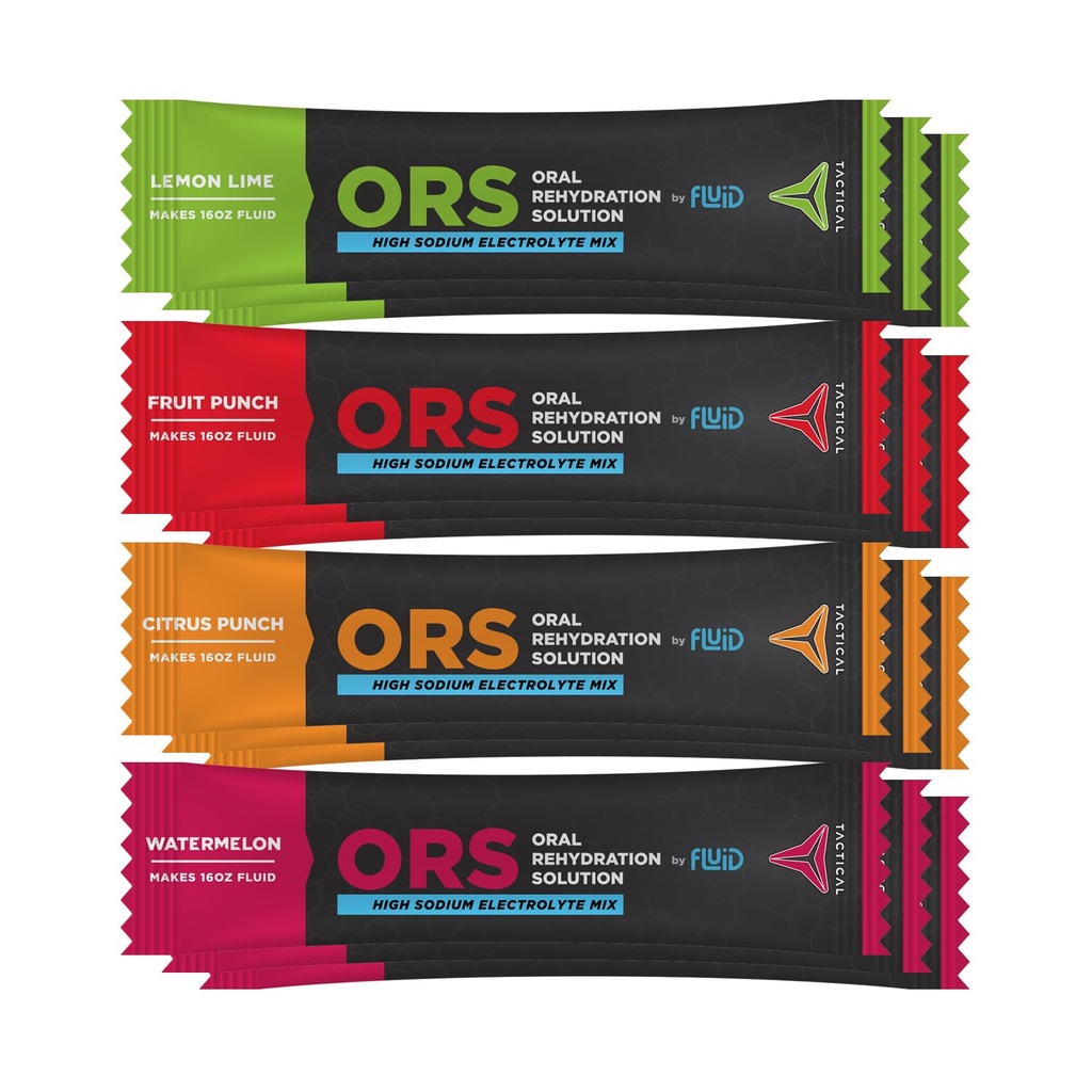 Płynny Tactical - ORS (roztwór do nawadniania jamy ustnej), Odzyskiwanie szybciej, Ekstremalne odwadnianie elektrolity, 12pack (4 Flavor Variety Pack)