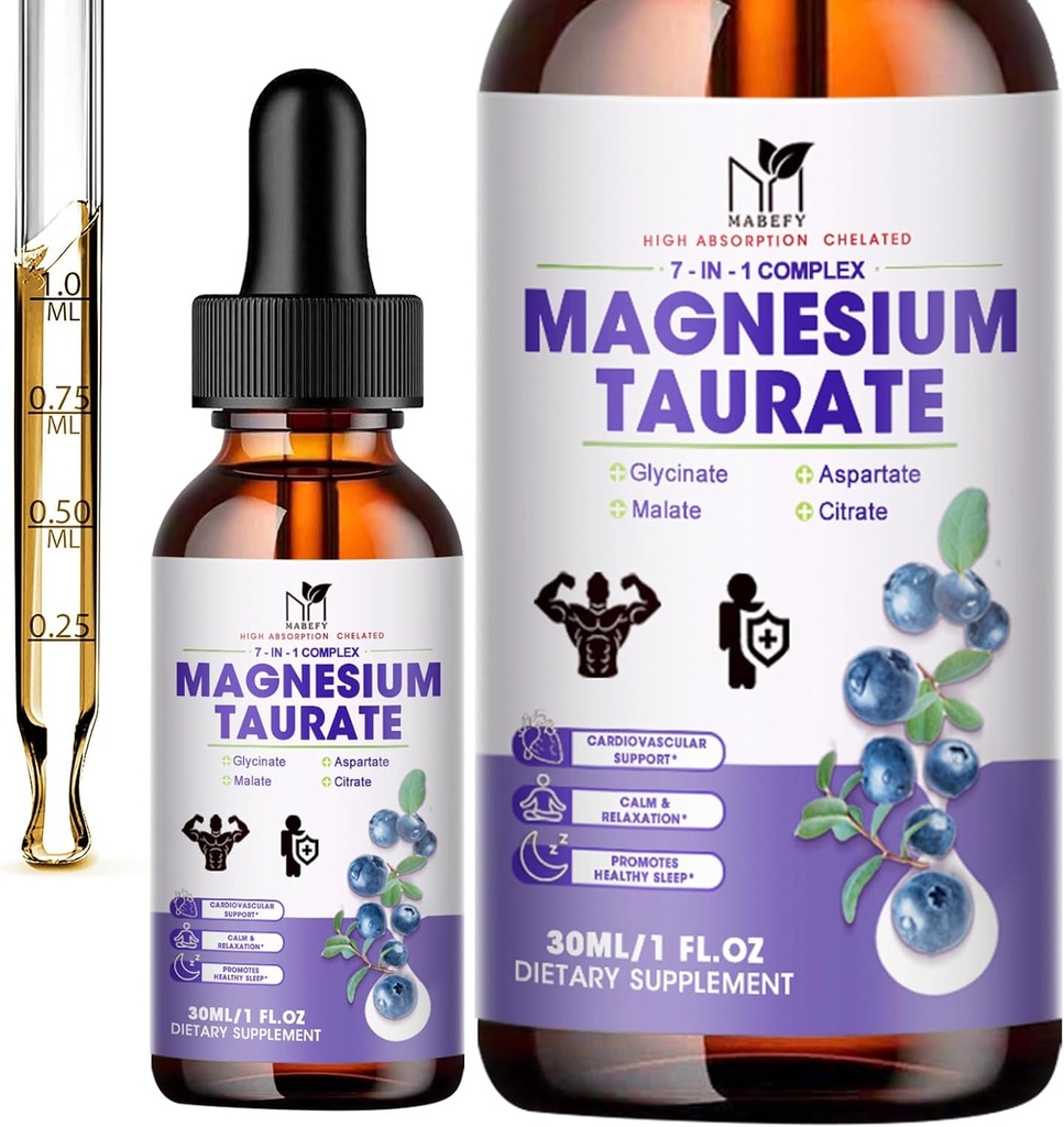 2 opakowania 124; Płynny tauran magnezu, glicynian, jabłczan, asparaginian, Citrate Calm Magnezu Complex Suplement do układu sercowo-naczyniowego, sen, spokój, wsparcie skurcze