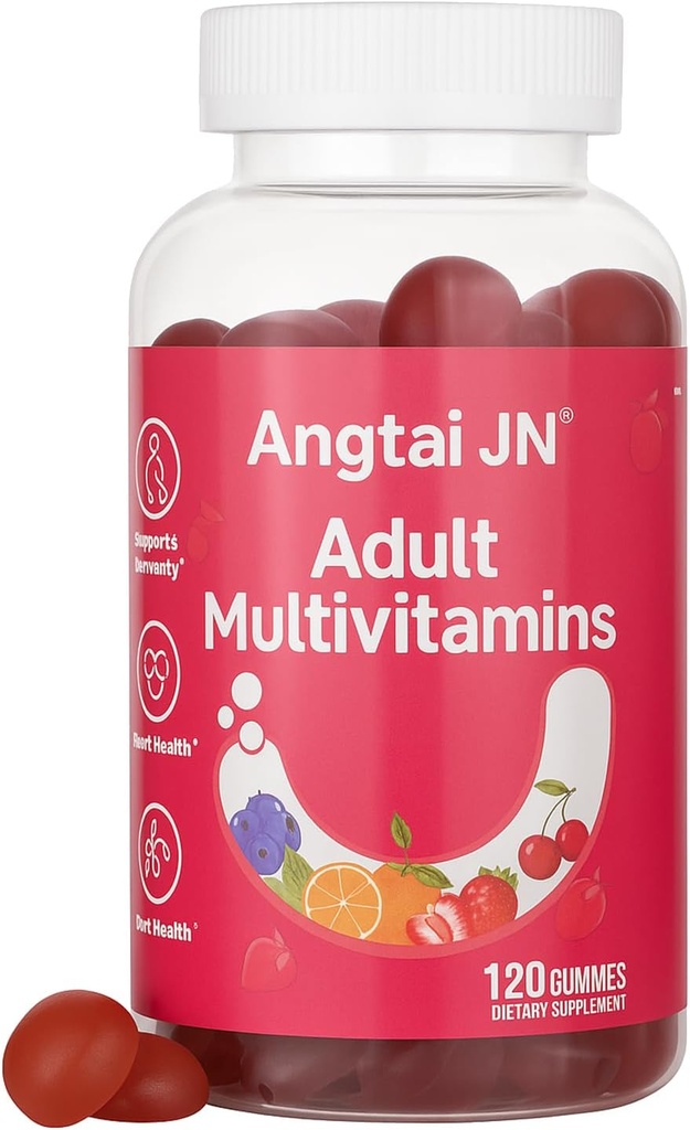 Gummie wielowymiarowe dla kobiet i mężczyzn - 13 witamin i minerałów (A, C, D, E, Biotin, kwas foliowy, cynk), Przyjazne wegańskie, Wsparcie dla zdrowia immunologicznego, Mieszany Flavor Berry, 120 Gummies MultiVites, 60 Day Supply