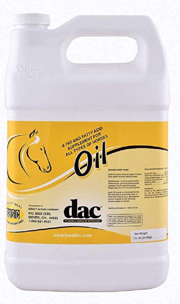 DAC Oil Gallon Jug Koń Waga Zysk Calorie Tłuszcz Tłuszcz Acid Coat Skin Supplement