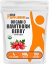 BulkSupplements.com Organic Hawthorn Berry Powder - Herbal Supplement, Hawthorn Berry Organic - Wegan & Gluten Free, 1 g na Serving, 100g (3.5 oz) (Opakowanie po 1)