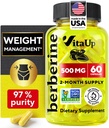 Berberine Supplement 500mg - USA Made Berberine 500mg - Non-GMO Berberine HCL - Berberine Supplements for Weight Management, Energy, Immune Support - 60 kapsułki