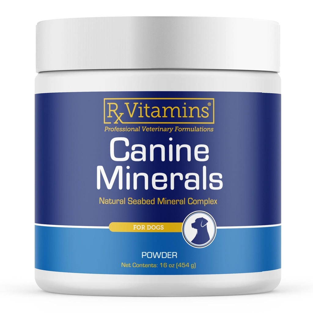 Rx Vitamins Canine Minerals - Essential Minerals for Dogs - Calcium, Magnesium, Iron Supplement, Bone and Joint Supplement for K9, Immune Support - 16oz