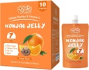 Konjac Jelly Pouch Drinkable Orange Flavor, Niskie kalorie (7 Kcal), 10 opakowań, Gluten Free, Keto, Cukier wolny, Niskie węglowodany, Witamina C Zdrowe przekąski owocowe, Holiday Gift