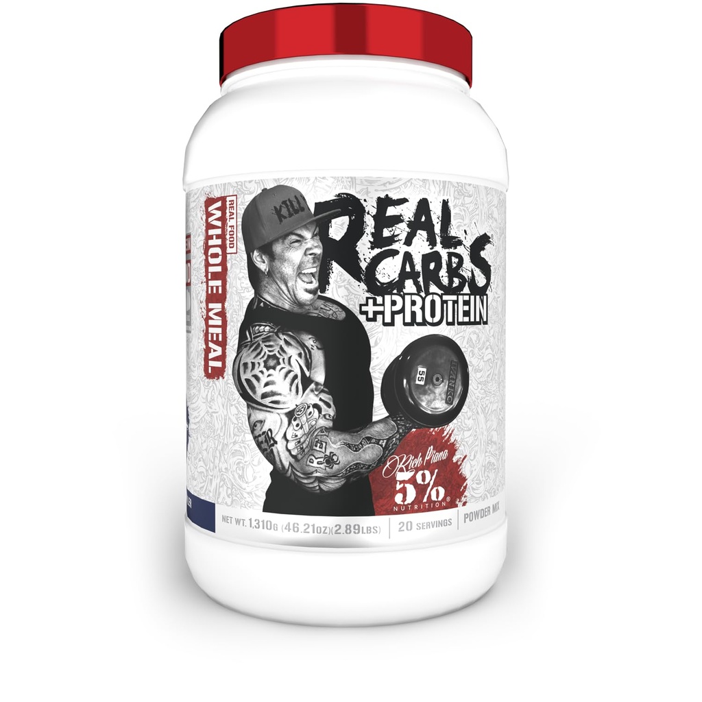 5% Żywienie Rich Piana Prawdziwe węglowodany + Białko 124; Czysta masa Gainer Protein Proszek 124; Prawdziwe jedzenie Węglowodany Paliwo do wstępnego treningu / Post- Workout Recovery posiłek 124; 2.89 lb, 20 Srvgs (Blueberry Cobbler)