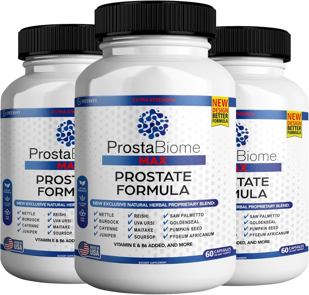ProstaBiome Max Prostate Support Formuła, Natural Herbal Mieszanka z Saw Palmetto, 60 Kapsułki, 30- Day Supply (3)