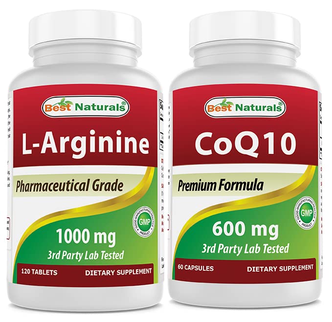 Najlepsi naturalni L- Arginina 1000 mg & CoQ10 600 mg