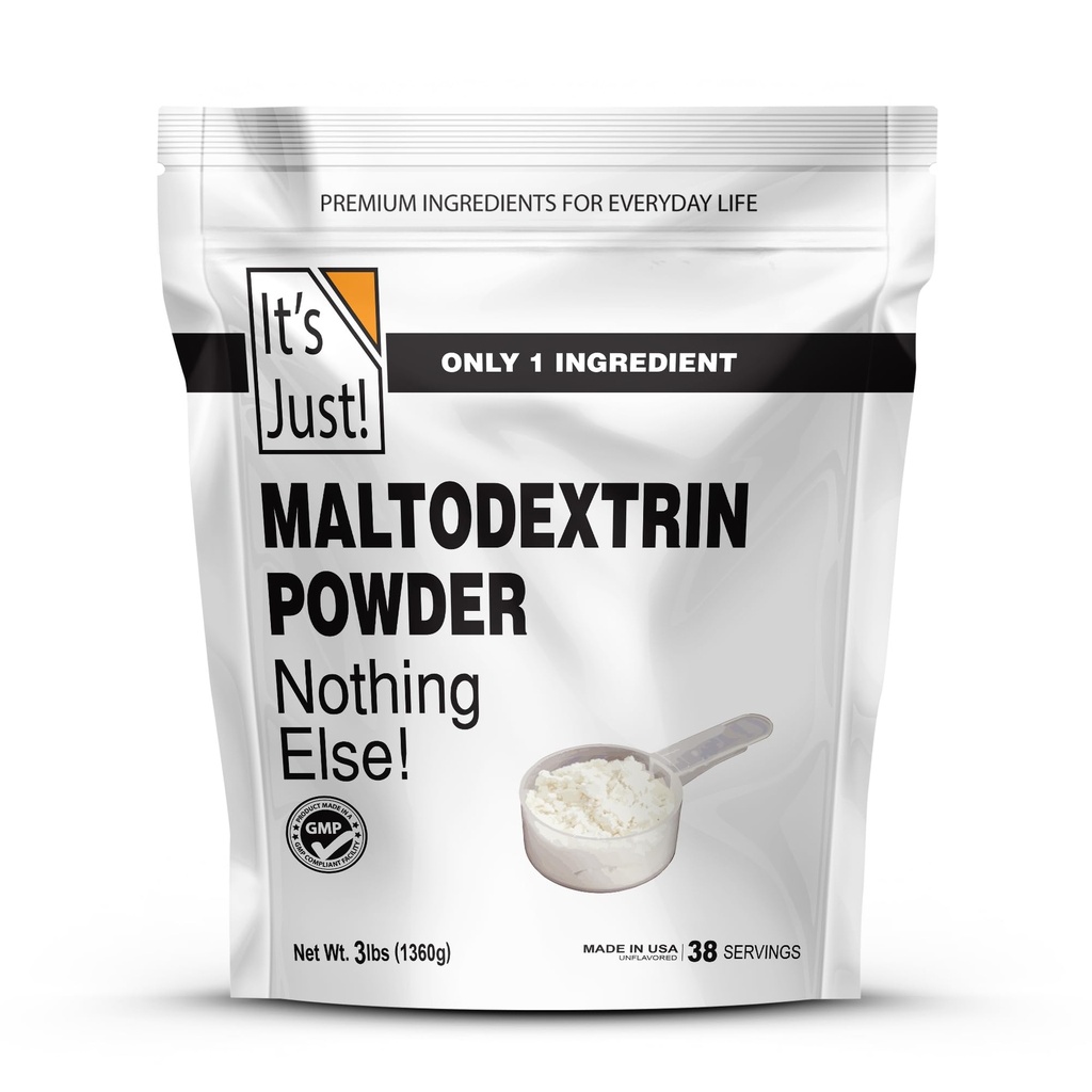 It 's Just! - Mass Gainer Powder, 100% Maltodekstryna (złożone węglowodany), Trwała energia, Szybka absorpcja, Non-GMO, Łatwe Dodaj do każdego shake białka, 3lbs / 38 Służenie