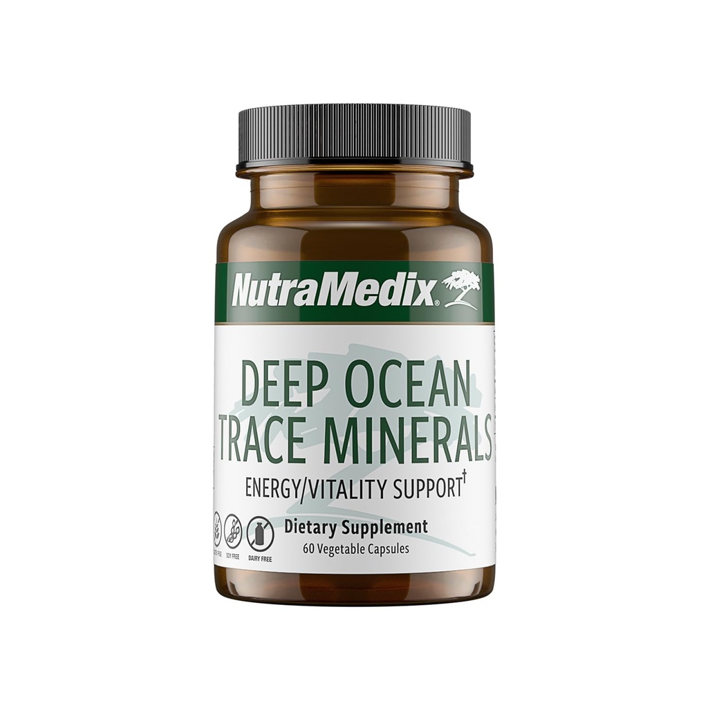 NutraMedix Deep Ocean Trace Minerals 1000 mg - Suplementy mineralne i energetyczne - Magnez, Cynk, Potas, Bor, Fosforus & Mangan - Wsparcie elektrolitowe (60 kapsułki)