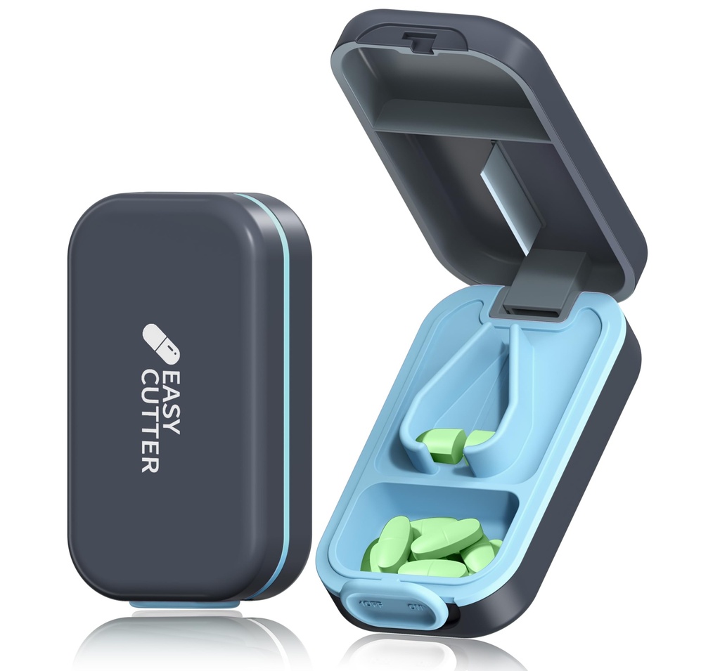 Pill Cutter | Pill Splitter for Small or Large Pills | Design in The USA| Cuts Vitamins |- Adjustable Splitter with V-Shape Holder & Detachable Pad, Easy to Clean, Safe for Seniors, Kids, Pets