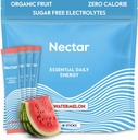 Nectar Energy Booster - Kofeina organiczna, B12 & Electrolytes - Bez cukru & Zero Calorie - Zdrowa kawa, Napoje energetyczne i Soda alternatywna - Hydration & Suplement energii (Arbuz 18 Pakiety)