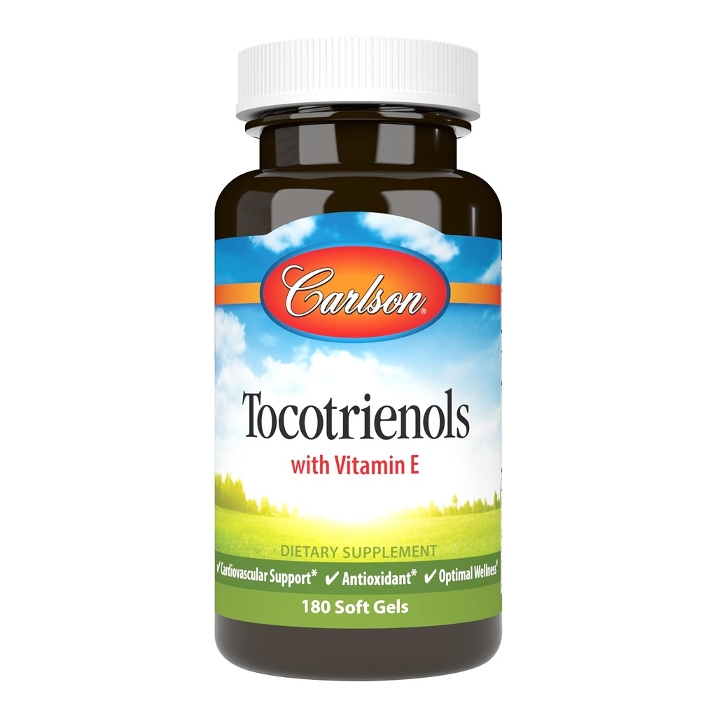 Carlson - Tocotrienols, 40 mg, z witaminą E, Gamma, Alpha, Delta, Beta, Sustainable Sourced, 180 Softgels