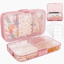 FYT Cotygodniowy Pill Organizator z etykiet, 8 Komory Travel Daily Pill Case Airtight Moistureproof Big Pill Box trzymać witaminy, Olej rybny, Suplementy, Swab bawełniany i Bandages- różowy