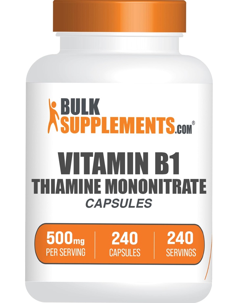 BulkSupplements.com Thiamine Mononitrate (Vitamin B1) Capsules - 240 Count (Pack of 1)
