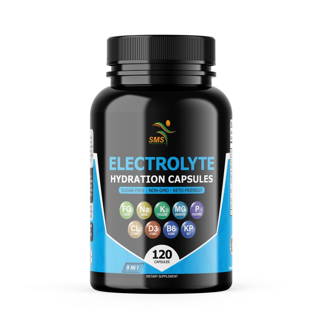 Electrolyte Capsules, Hydration Support, No Fillers, Magnesium, Potassium, Sodium & Chloride, Keto Friendly, Vegan, Made in USA, 120 Capsules