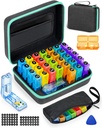 Monthly Pill Organizator 2 razy dziennie, z Cotygodniowy Pill Bag, Przenośna twarda skorupa, Pill Cutter, Plastic Otwarcie Pick, Miesięczne i Tygodniowe Naklejki, Wygodne zarządzanie lekami i śledzenia