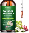 7- in-1 Soursop Graviola z płynem mech morskich, Soursop Bitters płynne bogate w wielowitaminę na digestive przeciwutleniacz, immunologiczny Boost, wsparcie komórkowe i regeneracja, 2 Fl Oz