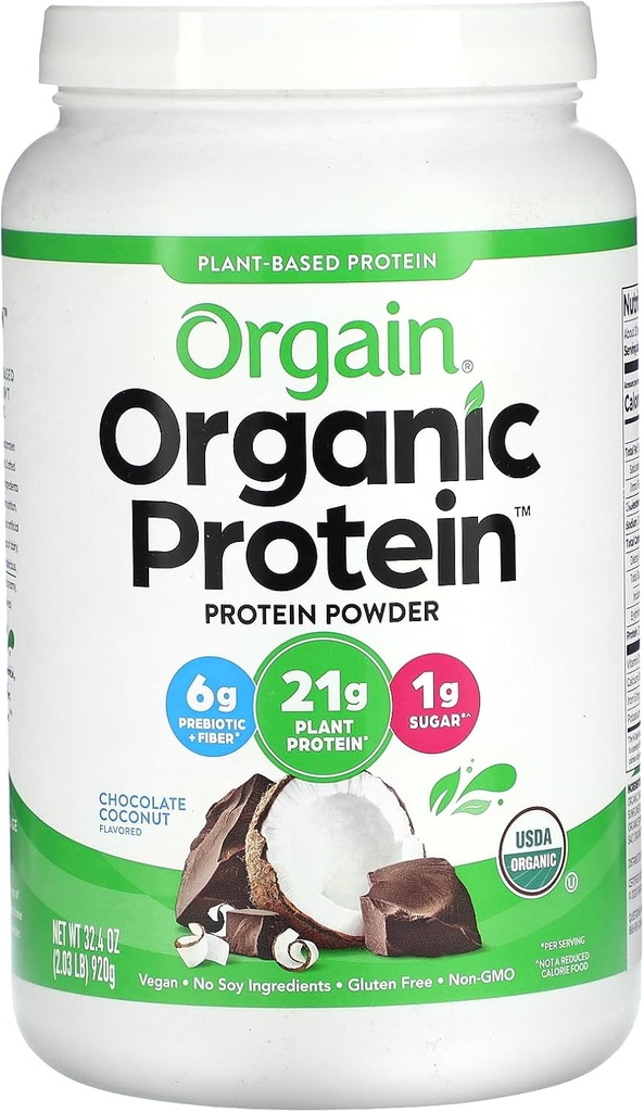 Orgain Organic Vegan Protein Powder, Czekolada Kokos 2 lb