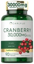 Carlyle Cranberry Supplement Agregat 124; 30,000mg Agregat 124; 90 Kapsułki Agregat 124; Non- GMO i Gluten Free Formula Agregat 124; Pigułki żurawinowe z ekstraktu koncentratu