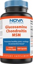 Nova Nutritions Triple Strength Glukozamina Chondroitin MSM 2600mg / Podawanie kapsułek, Wspiera zdrowe wspólne, chrząstki i tkanka łącząca - Promotes Joint Comfort & Elastyczność