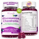 2 Pakiet Glukozaminy Chondroitin Gummie - Glukozamina Chondroitin z MSM, Elderberry, Turmeric, Joint Supplement for Dorośli, Mężczyźni i Kobiety - Blueberry Flavor, 120 Cts