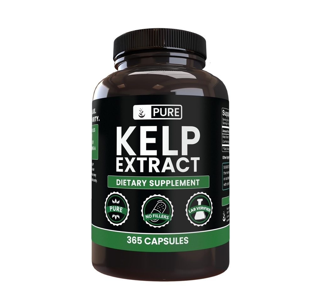 Ekstrakt Kelp Pure Original Ingredients (365 kapsułki) Brak magnezu lub wypełniaczy ryżowych, Zawsze Czysty, Laboratorium zweryfikowane