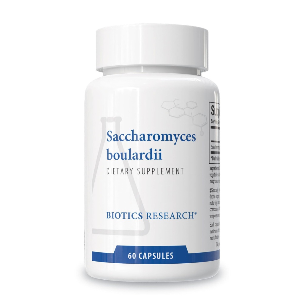 Biotics Research Saccharomyces boulardii Probiotics Supplement - 235 mg / Serw- Wspomaga GI Zdrowie Microbial Balance, Zdrowe odpowiedzi immunologiczne & Pathway - Darmowy, Temperatura - Stabilny - 60 Kapsułki