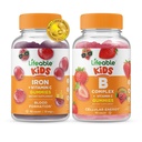 Żywe żelazo i witamina C Dzieci + B Kompleks Dzieci, Gummies Bundle - Great Desting, Suplement witaminy, Gluten Free, GMO Free, Gummy do żucia