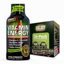 Witamina Energy Workout + Extra Siła Energy Shot Sour Apple 24 Pack, 260mg naturalnej kofeiny, Trening wstępny, B- Witaminy, Minerały, Endurance & Performance, Zero cukru, Gluten- Free, Wegan, 1.93 fl oz